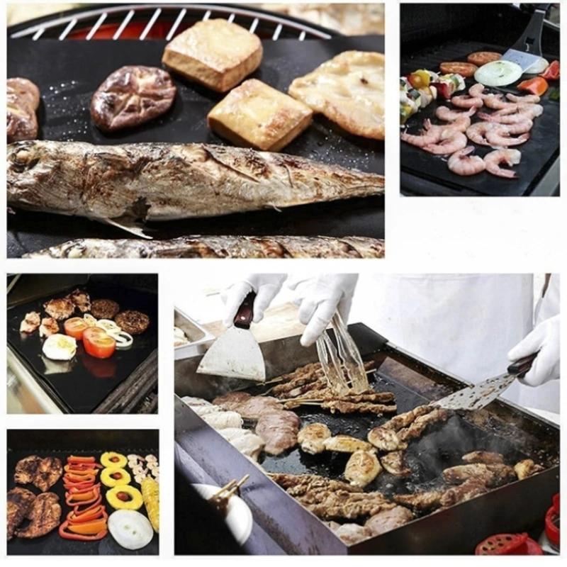 BBQ non-stick mat PTFE Grill Mat Barbecue outdoor Baking Pad Reusable Cooking Plate 40 * 33cm For Party Tools New |