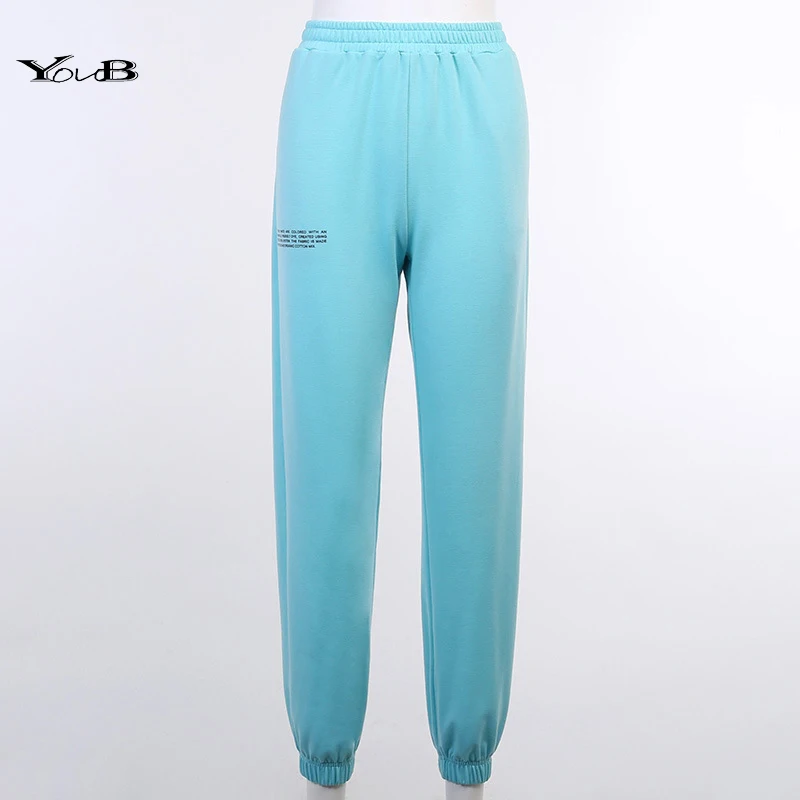 

YOUB Letter Print Outfits Sweatpants Women'S Fashion Trousers Hip Hop Casual Soft Joggers 2020 Streetwear High Waist Loose Pants