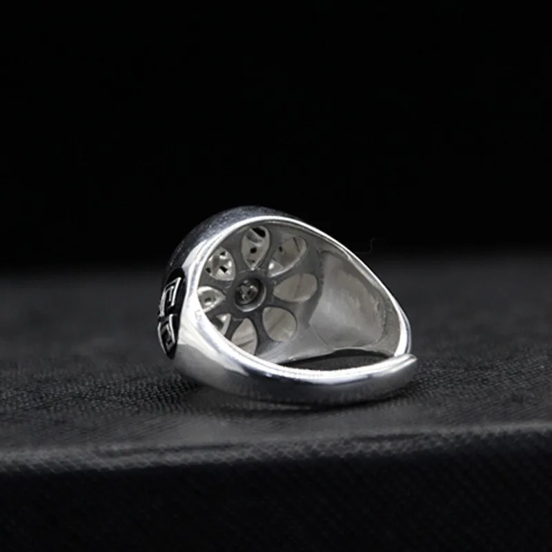 Новинка мужское кольцо BOCAI из тайского серебра 100% пробы с переводной тарелкой