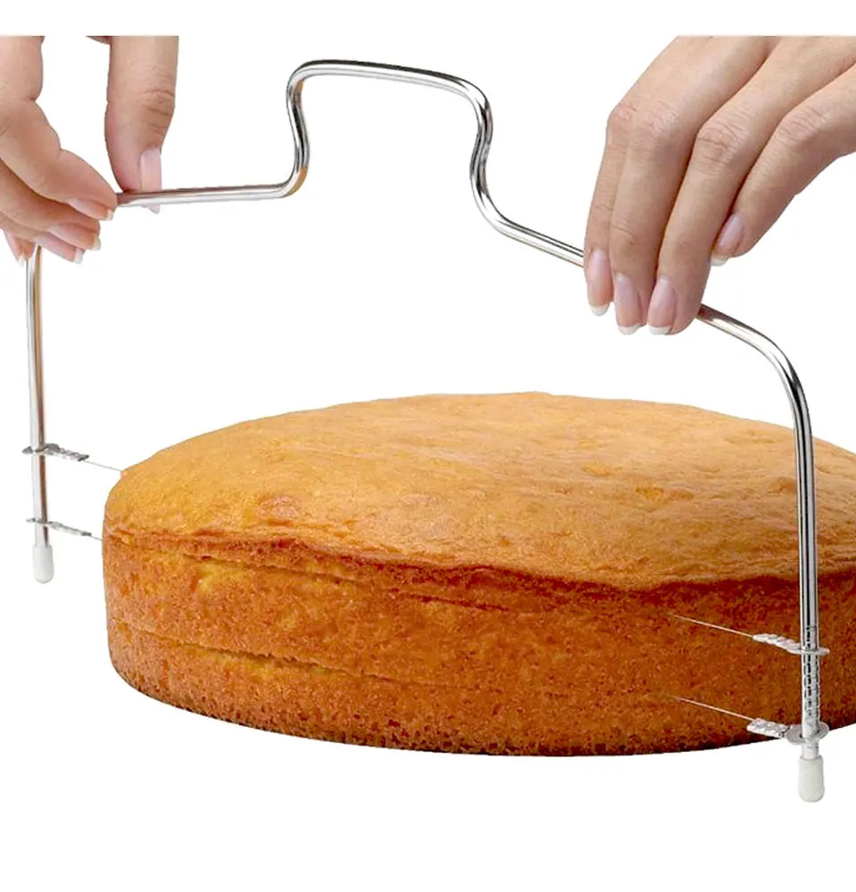 Двойная проволока резак для торта слайсер Регулируемый 2 линии из нержавеющей