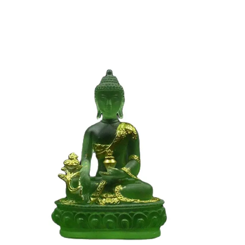 

China's Old Tibet Craft Glazed And Gilded Sakyamuni Buddha Statue