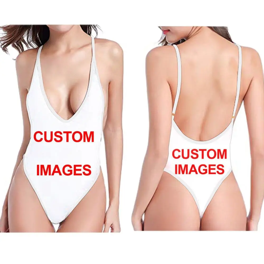

Sexy One Piece Swimsuit Women Summer Bikinis Custom Image Print Halter Beach Plus Size Swimwear 2022 Monokini String Swimsuits