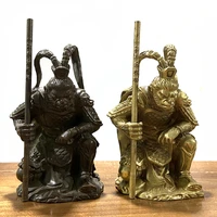 antique brass sunwukong monkey king figurines retro office desktop decoration miniature car ornament bronze home decor gifts