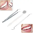 3 стоматологические зеркальные стоматологические приборы из нержавеющей стали, набор приборов для стоматологов с зондом, набор для ухода за зубами, пинцет, набор аксессуаров