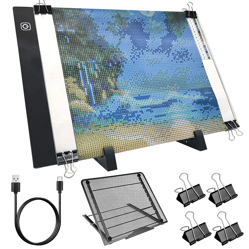 

A5A4 A3 LED Light Pad Board 5d Diamond Painting Tracing Copy Board with 3 Level Brightness USB Powered Drawing Tablet