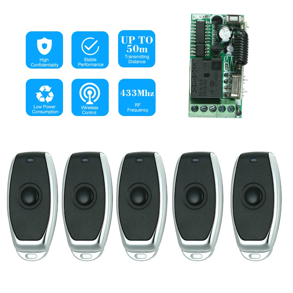 Универсальный Радиочастотный пульт дистанционного управления 433 МГц 12 В
