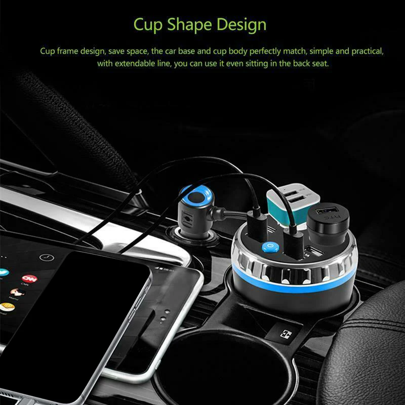 

Max 5V 3.1A 4 USB Car Charger for Phone Tablet Dual Charging Port Car Cup Electronic Socket Splitter for Car