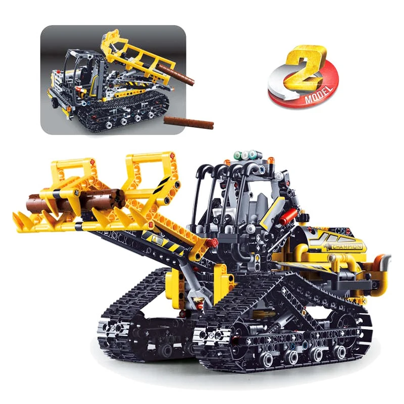 

13386 863pcs 2in1 caterpillar track dumper loader building blocks Toys For Children