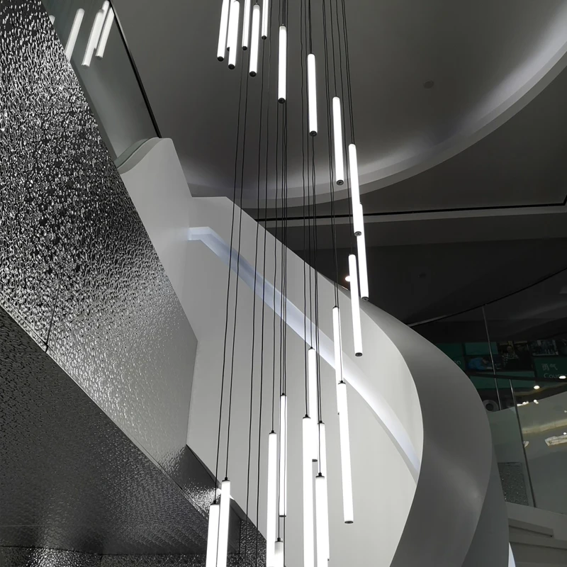 Скидка Длинная Подвесная лампа для гостиной, люстра для гостиной, столовой, чердака, лестницы, большая выставочная лампа