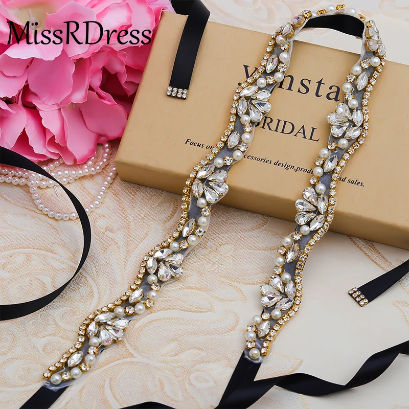 MissRDress, жемчужный свадебный пояс, Серебряный Кристалл, свадебный пояс, тонкие стразы, свадебное платье, пояс для невесты, аксессуары JK810