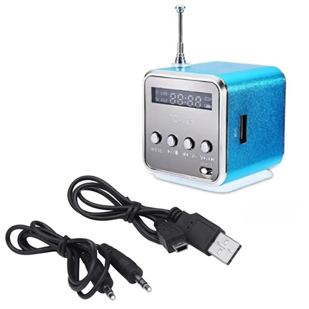 Portable Td-V26 Digital Fm Radio Speaker Mini Receiver With Lcd Stereo Support Micro Tf Card | Электроника