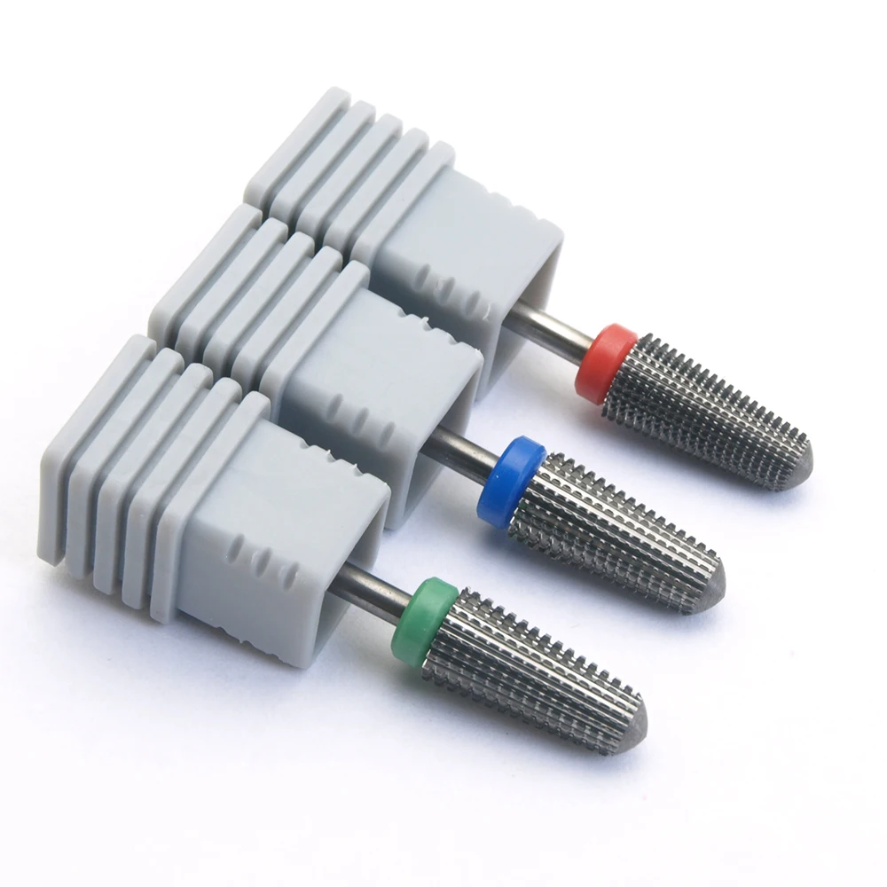 4 in 1 Round Tapered Safety Carbide Nail Drill Bits With Cut Drills Carbide Milling Cutter For Manicure Remove GelAccessories