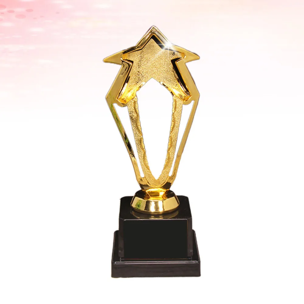 

Golden 27.5cm Hollow out Star Design Award Trophy Reward Prizes Decor Competition Gift Awards Trophy with Base for Cerem