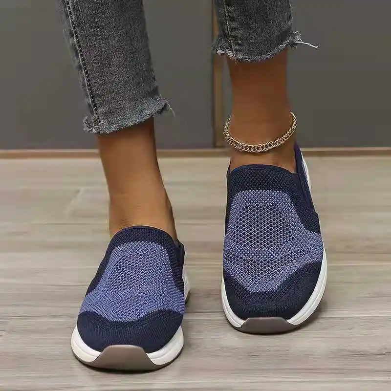 

2022 Summer Women Shoes Knitting Sock Women's Sneakers Slip On Shoes Lightweight Flat Women's sports shoes Plus Size Loafers
