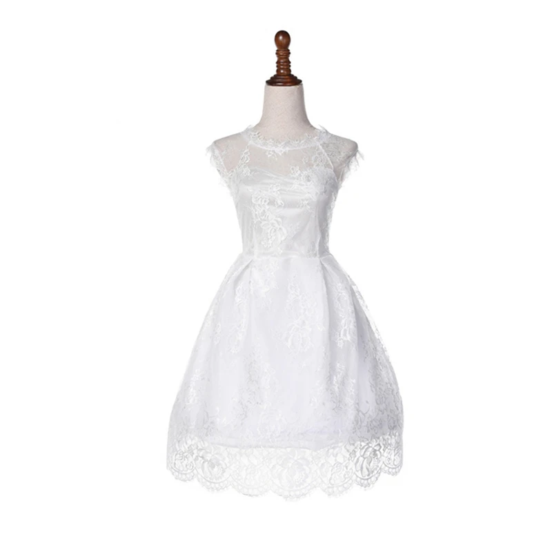 Элегантная женская средневековая принцесса платье косплей Вечерние платья Vestido викторианская готика кружева без рукавов винтажные платья-пачки - Цвет: White