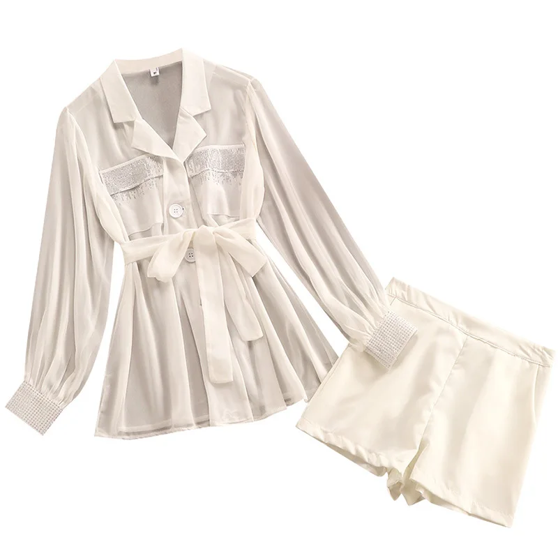 Новинка осени 2020 женские комплекты корейская мода v-образный вырез шифоновая