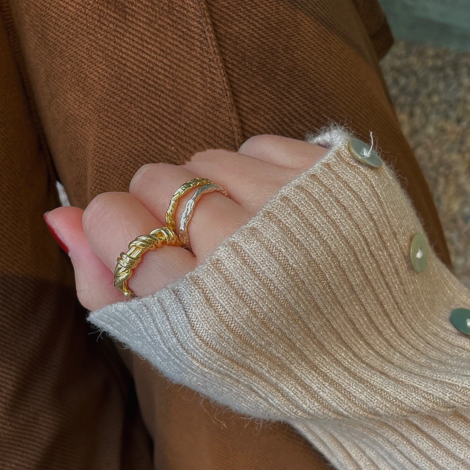 

Korean Design Style Thin Rings Gold and Silver Color Open Ring Female Index Finger Joint Tail Ring for Women Jewelry Accessories