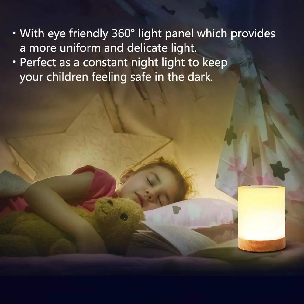

Smart LED night lights USB charging touch control light color desk lamp for reading bedside camping lighting kids gifts