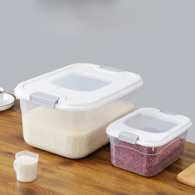 

Большой контейнер для хранения еды, органайзер для муки, зерна, злаков, влагостойкий и устойчивый к плесени кухонный бытовой контейнер, 4 раз...