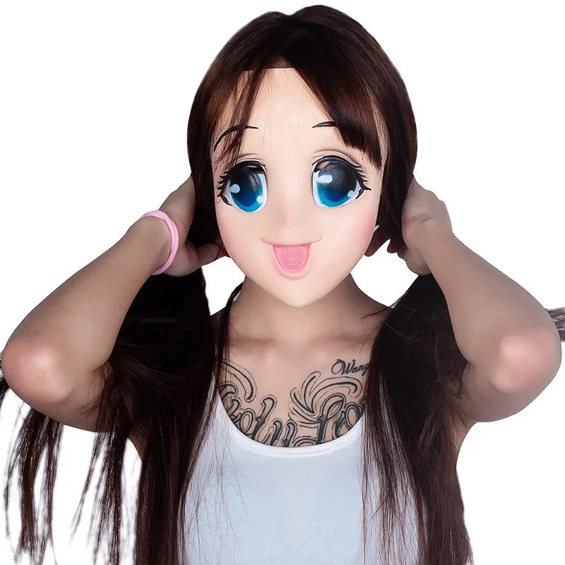 

Hot New Beautiful Young Girl Cosplay Mask Loli Lolita Latex Face Funny Party Photo Props Halloween