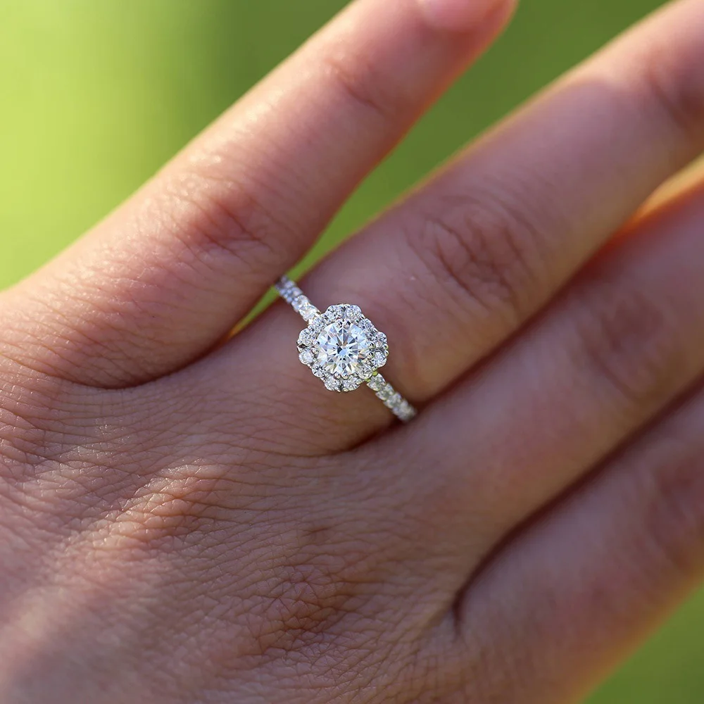 Горячее предложение обручальное кольцо для женщин белое золото прозрачный AAA