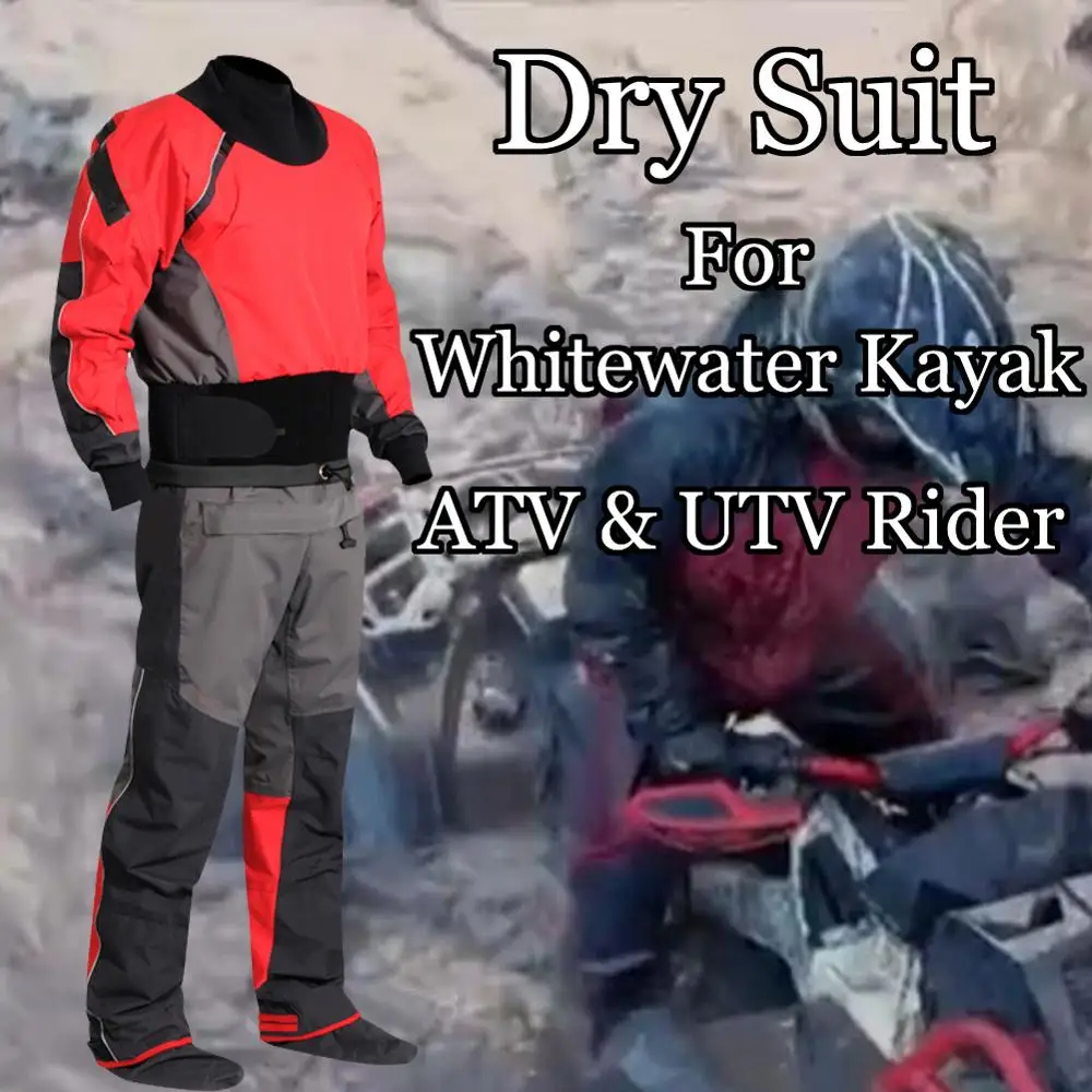 Сухой костюм Whitewater каяк Drysuit водонепроницаемый дождевик гоночный костюм для грязи ATV и UTV Rider деятельности Приключения Охота Рыбалка