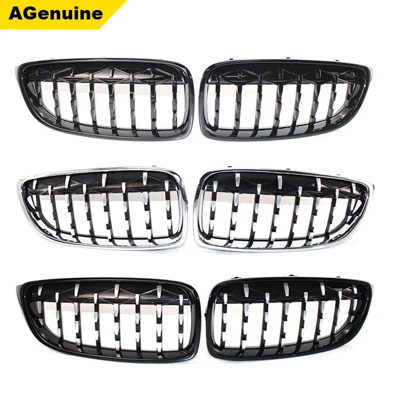

Hi-end ABS Glossy Black Chrome Diamond Car Front Bumper Radiator Grills For BMW 4 Series F32 2014-2016