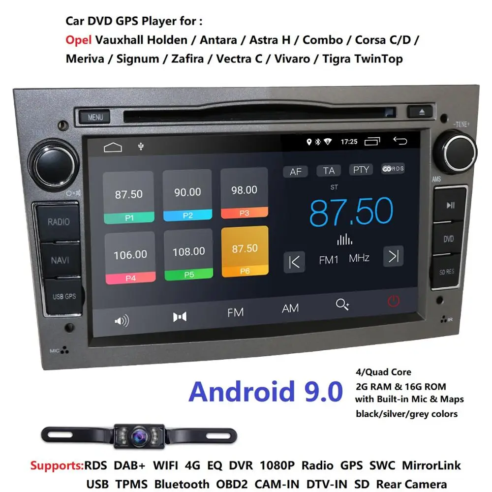 Android 9,0 1024X600 7 дюймов 2din автомобильный gps dvd-плеер для Opel Astra h g Zafira B Vectra C D Antara комбо Радио Аудио