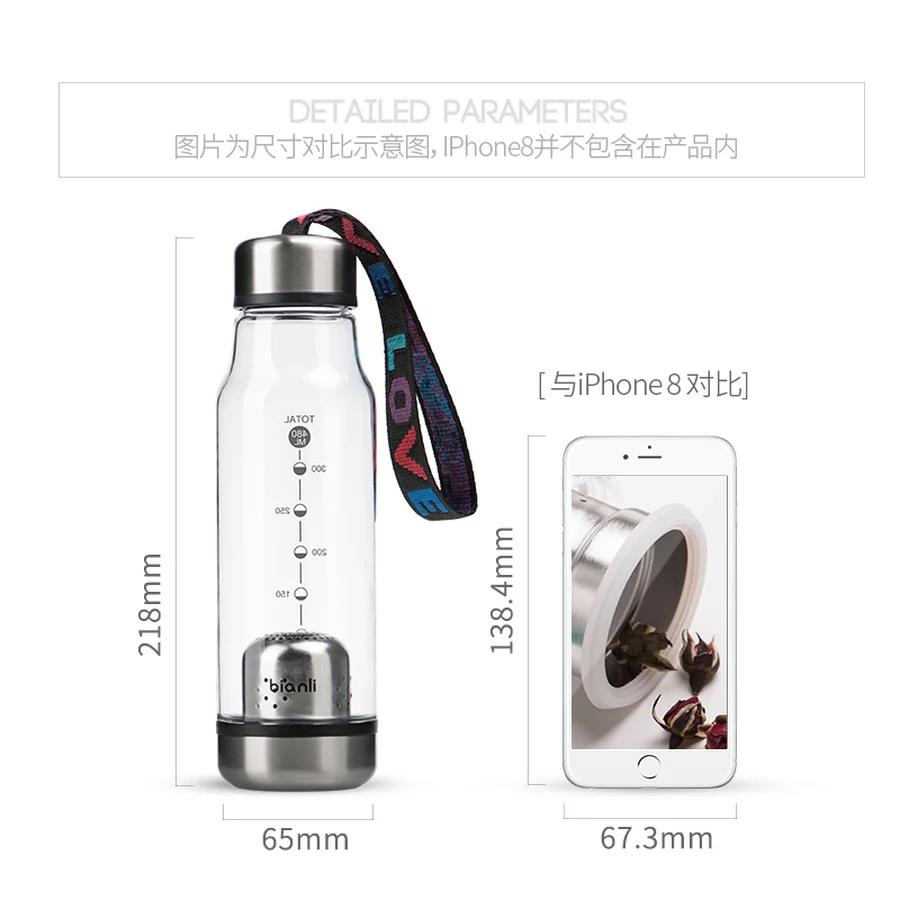 Прозрачная бутылка-фильтр портативная водная напольная чашка Спортивная