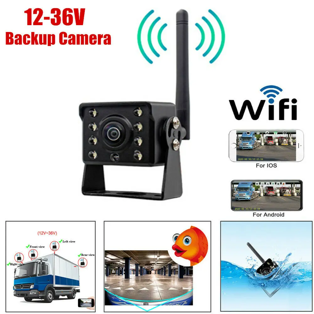 

1Car Bus WiFi Wireless Rear View Cam Backup Reverse Camera HD Lens Android IOS