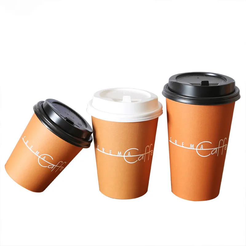 50pcs High quality thicken disposable coffee cup 8oz 12oz 16oz creative birthday party espresso cafe drink paper cups with lid | Дом и сад