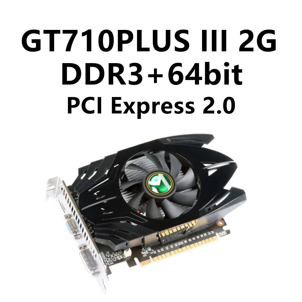 Видеокарта MAXSUN NVIDIA GT710 2 ГБ/1 Гб GDDR3 64 бит PCI PCIE 0 Ready DVI + VGA PC компьютерные игры