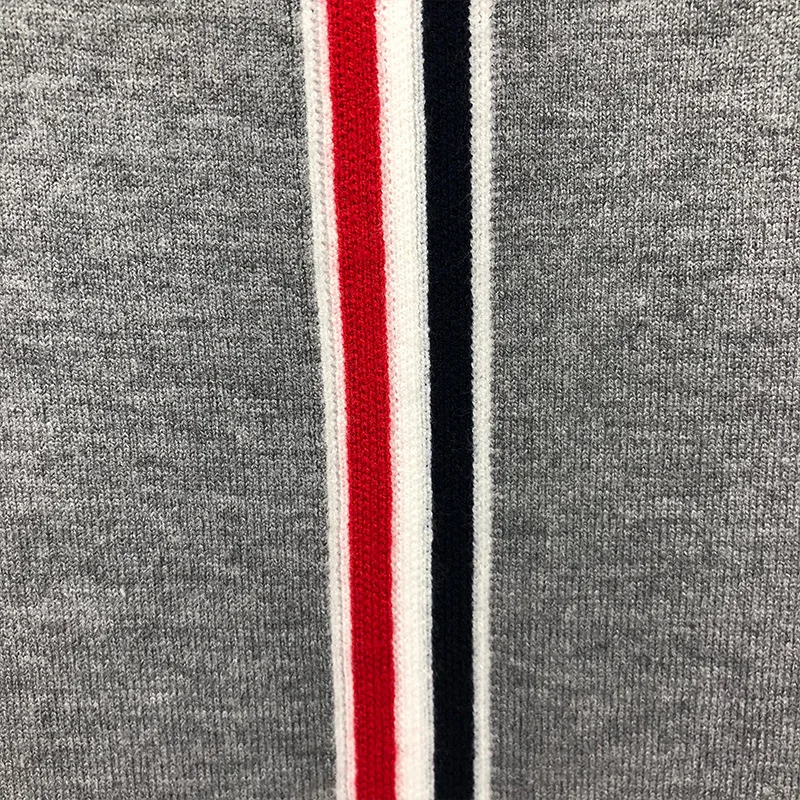 

TB THOM BULUO Brand Spring Autumn Vest Solid Wool Cotton Casual Sweaters Men Back Stripes Slim Fit Coat Sleeveless Jacket