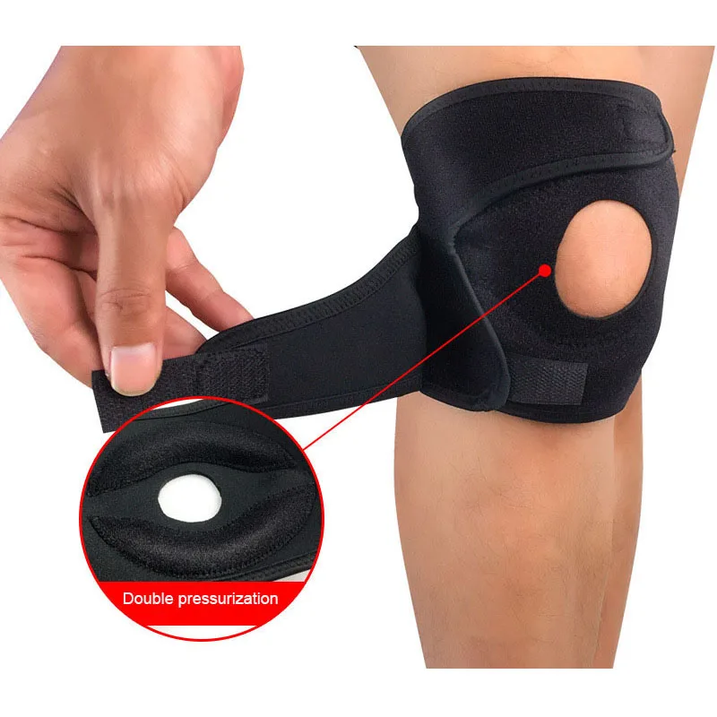 

1PCS Adjustable Elastic Knee Support Brace Kneepad Patella Knee Pads Hole Sports Kneepad Safety Guard Strap For Running