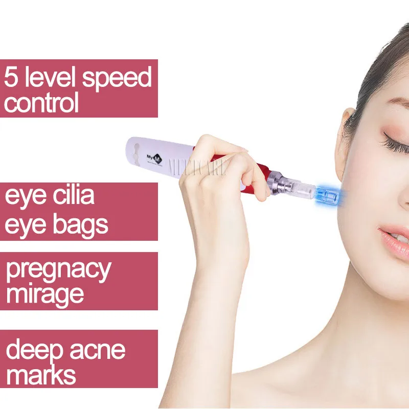 Electric Microneedle Rolling Pen Microneedling Bayonet Micro Needle Roller Cartridges Tattoo Removal Speckle Eyebag Nano Tips