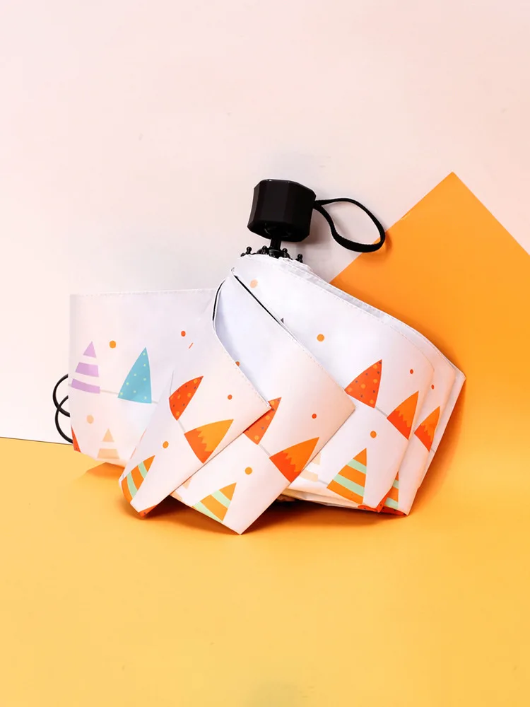 Зонт от солнца защита УФ чистый дождь двойное использование 50 складной Маленький