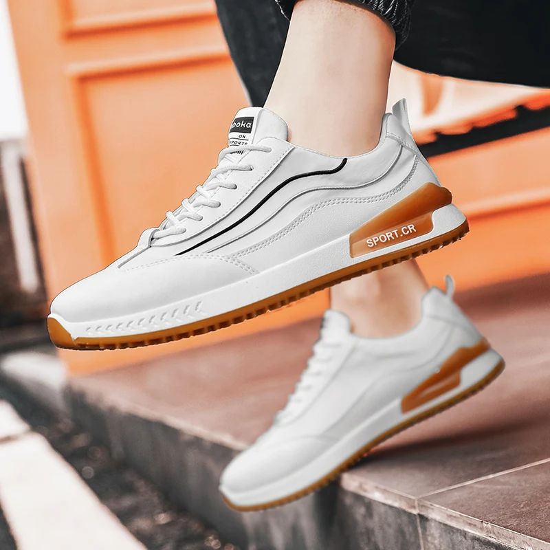 

Кроссовки мужские кожаные, Вулканизированная подошва, нескользящая подошва, Повседневная модная спортивная обувь для отдыха в итальянском...