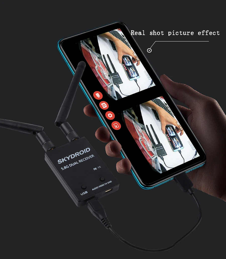 skydroid hot sale 5 8g uvc otg 150ch audio fpv receiver for android mobile phone tablet smartphone transmitter rc drone parts free global shipping