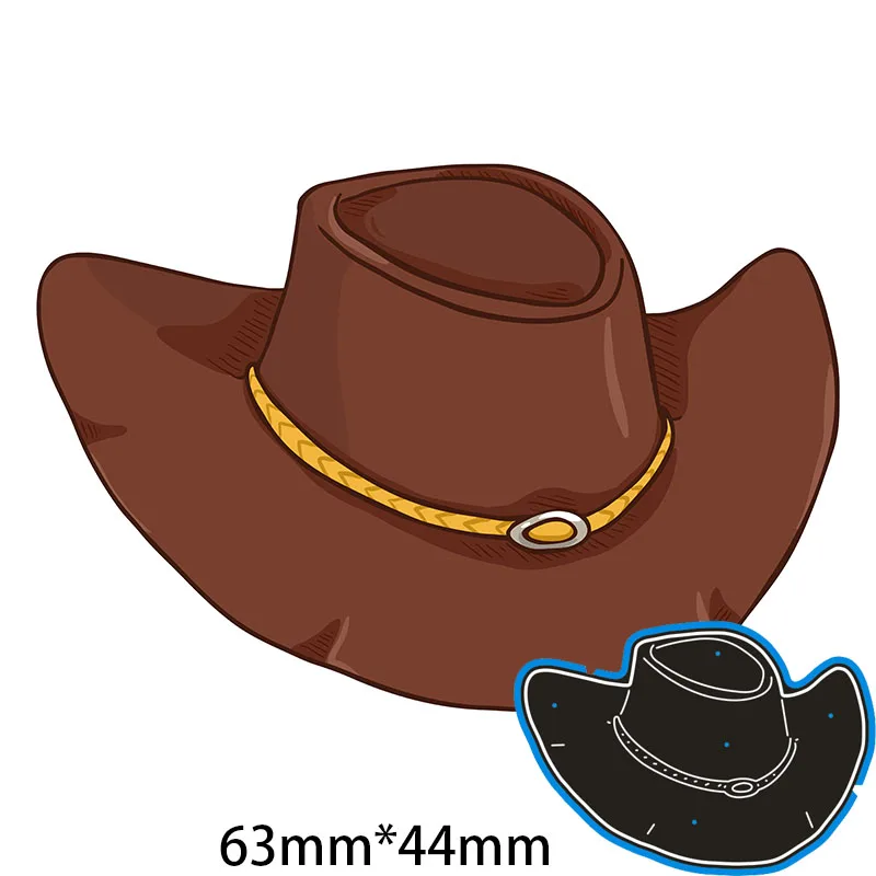 

New Metal Cutting Dies Cowboy Hat For Card DIY Scrapbooking Stencil Paper Craft Album template Dies 63*44mm