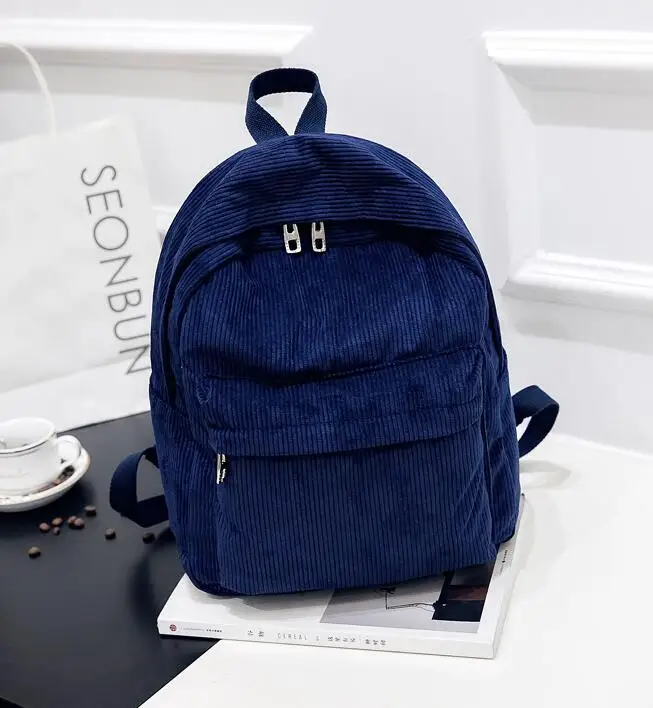 

Korea Corduroy Travel Backpack for Girls 2021 Large Canvas Women Students School Bag Fashion Female Backpack Shoulder Book Bag