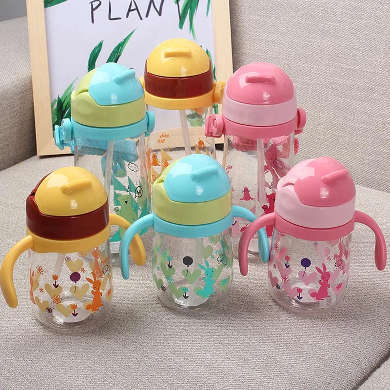 Дети мультфильм Животные школы питьевой воды соломы бутылки Сиппи ребенка чашки