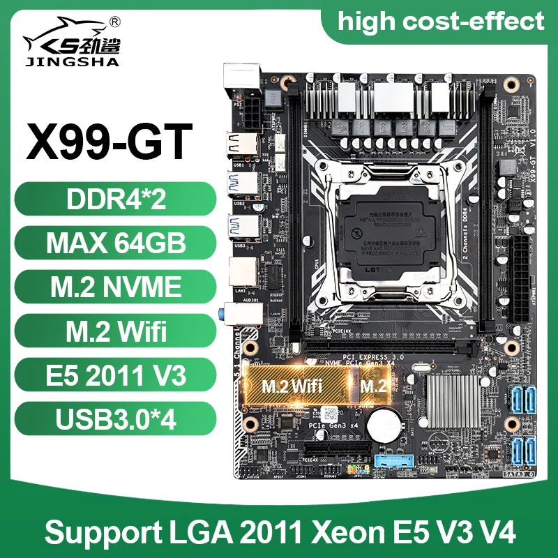 

Материнская плата X99 GT LGA2011 V3/V4 M-ATX USB3.0 NVME M.2 WIFI слот поддержка SSD DDR4 память и процессор Xeon E5 V3/V4