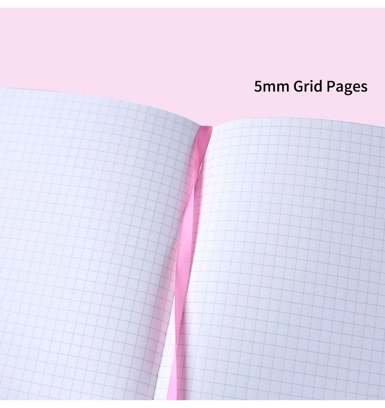 

A5 Hard Cover Squared Notebook Lovely Diary Simple Elastic Band Grid Journal
