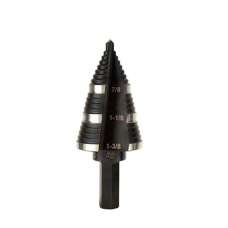 

New HSS Steel Step Drill Pagoda Drill Hexagon Screw Drill HSS Power Tools Spiral Grooved Metal Steel Step Drill Bit 7/8 to 1-3/8