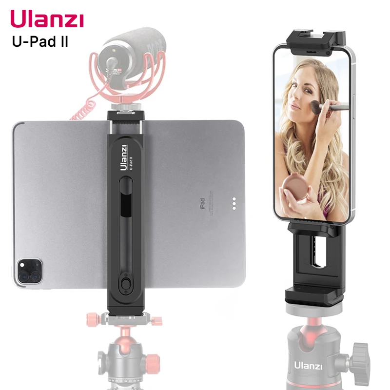 

Ulanzi U-Pad II Universal Tablet Stand Clamp for iPad Smartphone Holder Tripod Mount With 1/4 Screw Cold Shoe for Mic LED Light
