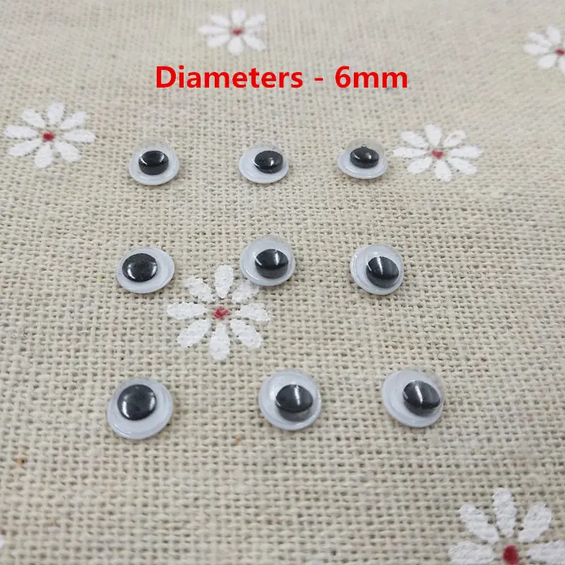6mm crafts 500pcs/lot Mixed Not Self-adhesive Eyes DIY For Toys Dolls Googly Wiggly Eyeballs Scrapbooking Accessor - Цвет: 6mm