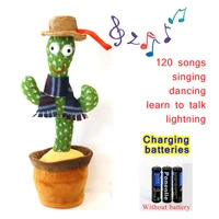 baby girl plush cactus dancing toy talking speaker usb charging voice repeat 120 english songs dancing cactus potted plant