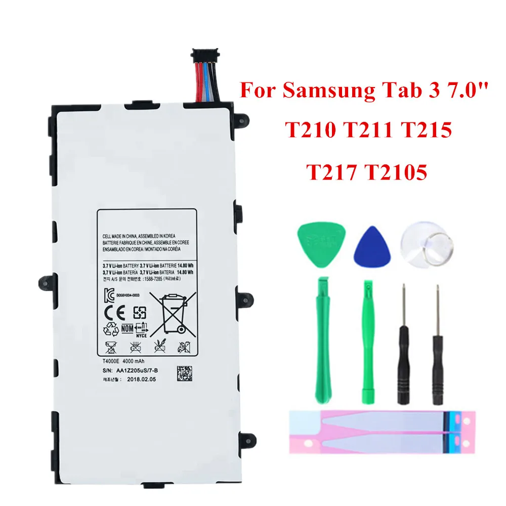 

T4000E Tablet Battery For Samsung Galaxy Tab 3 7.0'' Batteries Replacement T211 T210 T215 T217A T2105 P3210 P3200 Bateria