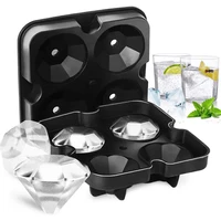 ice cube tray 3d diamond mold reusable silicone ice maker mould for chilling whiskey cocktails pudding bpa free