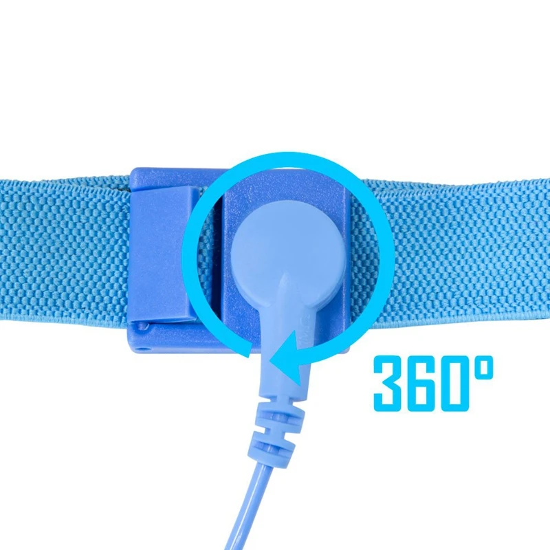 Антистатический ремешок на запястье 5 упаковок Синий Регулируемый наручный Esd